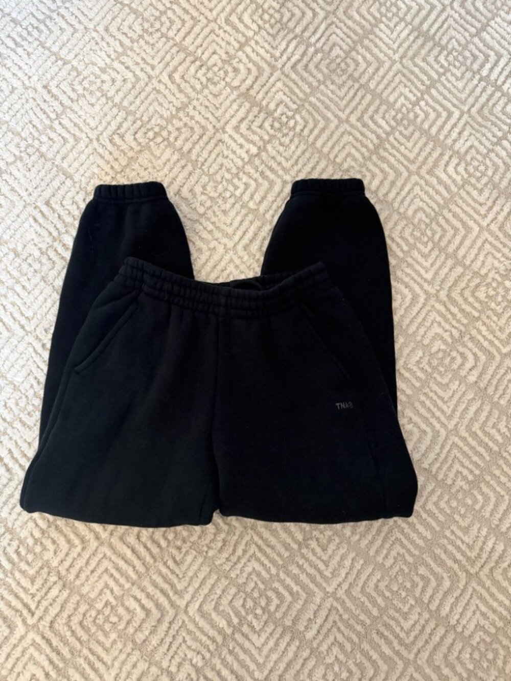 TNA Bubble Fleece Boyfriend Sweatpants Black XS